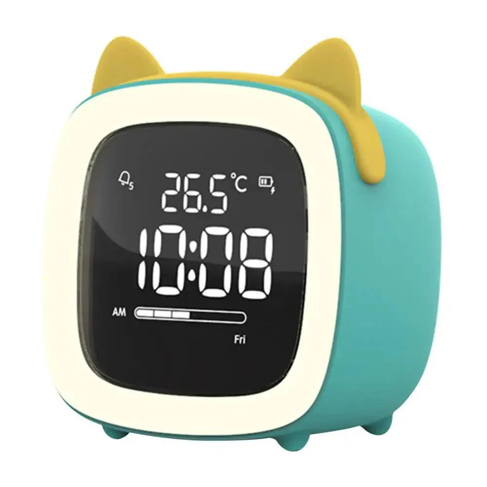 Cartoon Bunny LED Alarm Clock with Night Light – Rechargeable, Cute Digital Display for Kids & Bedrooms