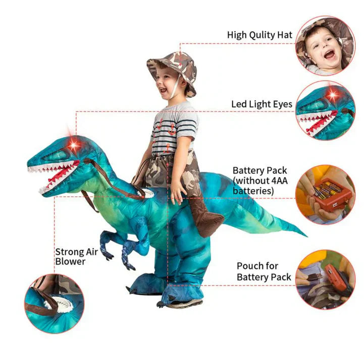 Ride-On Inflatable Dinosaur Costume for Kids – Fun Fancy Dress for Parties & Halloween
