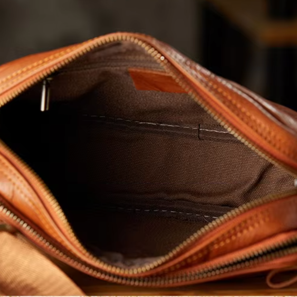 Milo Retro Genuine Leather Crossbody Sling Bag – Timeless Compact Shoulder Bag for Everyday Use
