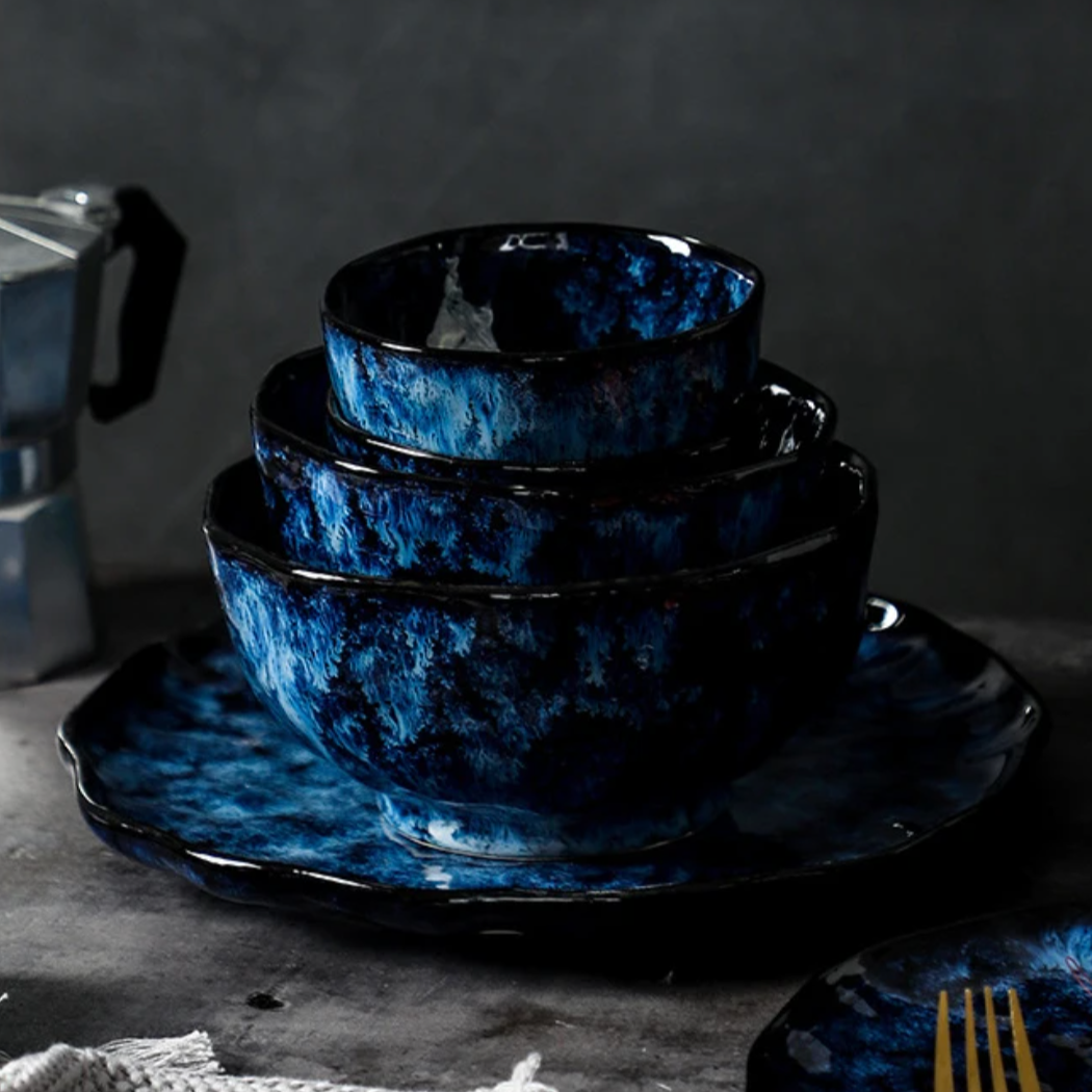 Blue Nebula 10-Piece Dinnerware Set – Elegant & Celestial Dining