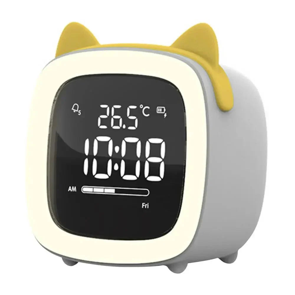 Cartoon Bunny LED Alarm Clock with Night Light – Rechargeable, Cute Digital Display for Kids & Bedrooms