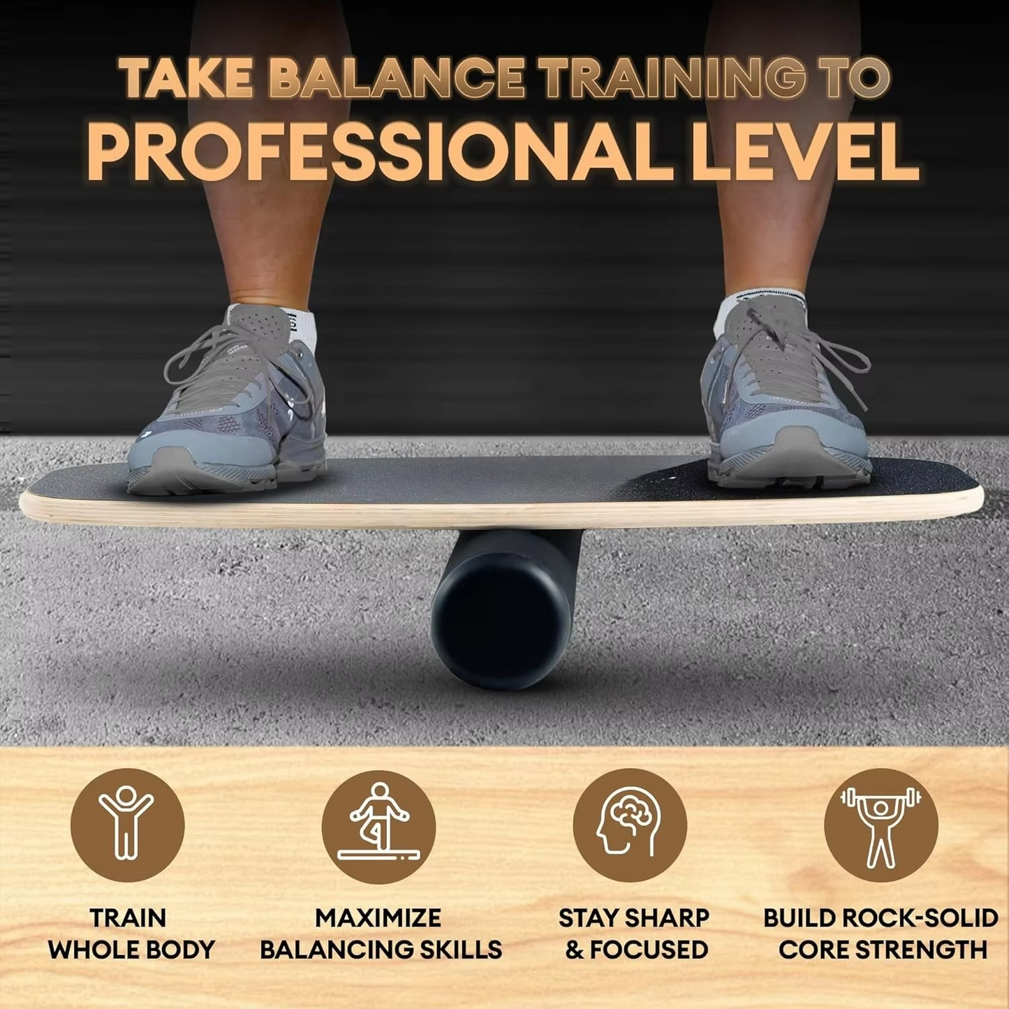 2-in-1 Balance Board Set with Roller & Ball – 9 Adjustable Modes Surf & Wobble Trainer