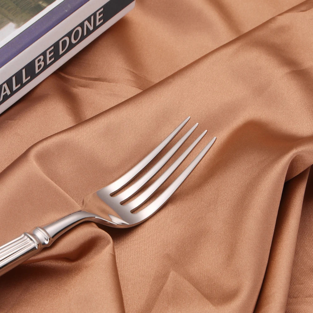 Premium Stainless Steel Cutlery Set – 304 Mirror Finish Silverware for Everyday & Formal Dining