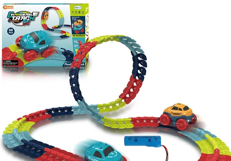 FlexiTrack | Flexible Glow-in-the-Dark Racetrack Set for Kids