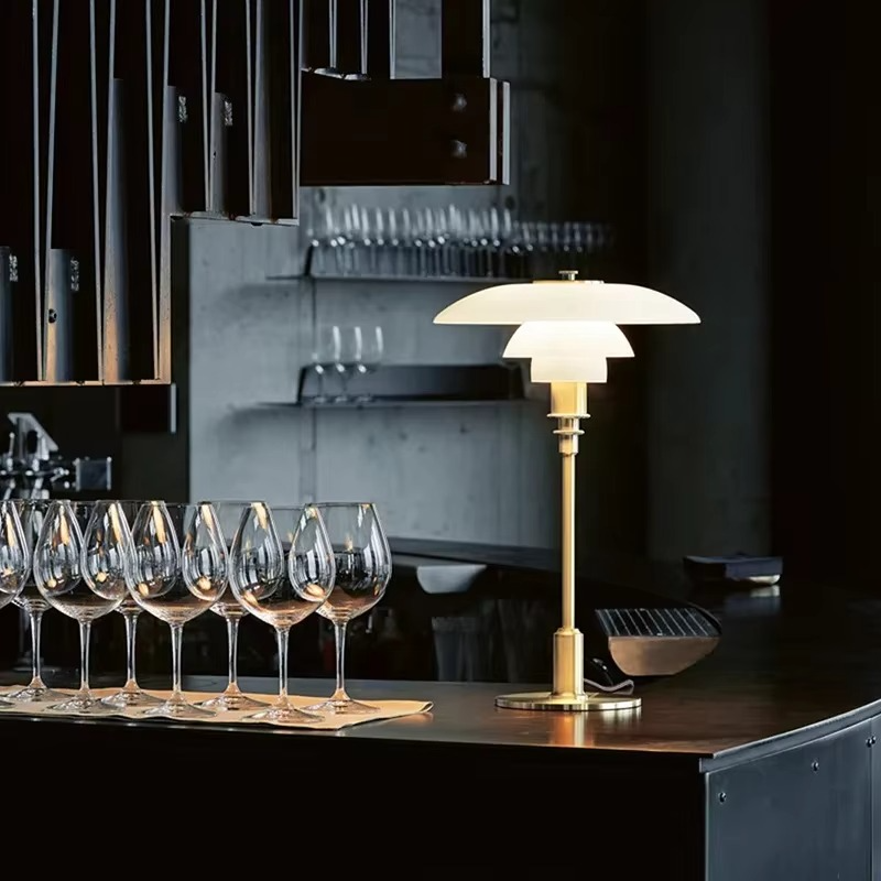 Scandinavian Dimmable Table Lamp – Modern Danish Designer Iron & Glass Lamp