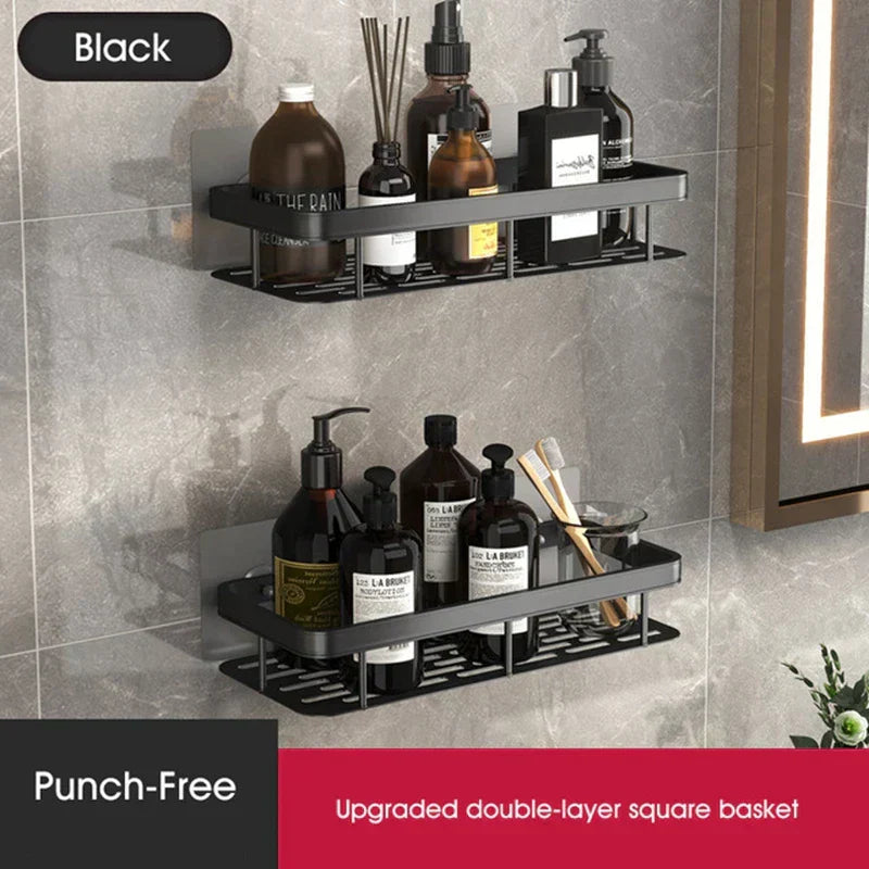 Stylish & Practical No-Drill Shower Corner Shelf – Space-Saving Bathroom Storage Rack