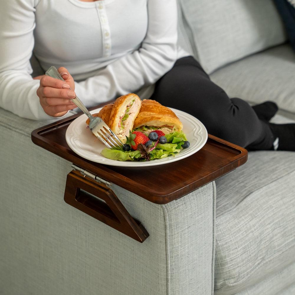 SofaMate – Adjustable Sofa Arm Tray Table for Drinks, Snacks & Remote Control Storage