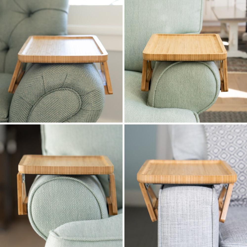 SofaMate – Adjustable Sofa Arm Tray Table for Drinks, Snacks & Remote Control Storage
