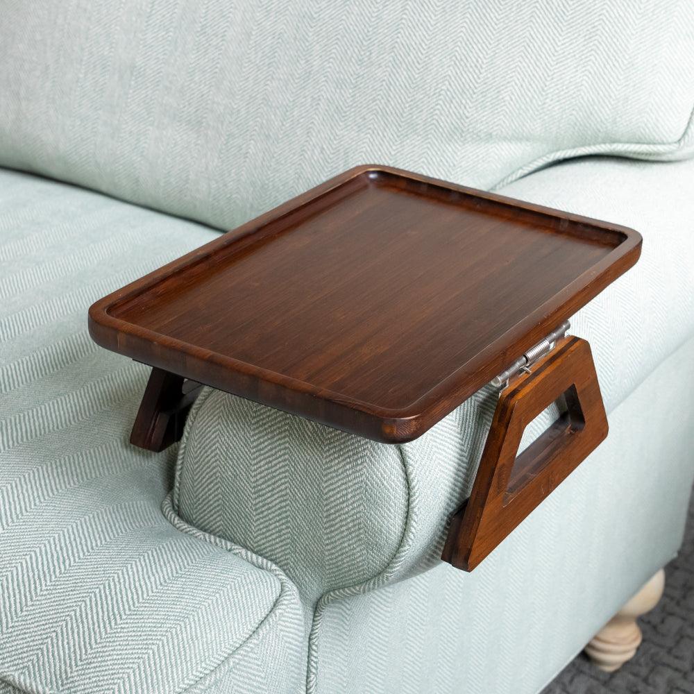 SofaMate – Adjustable Sofa Arm Tray Table for Drinks, Snacks & Remote Control Storage