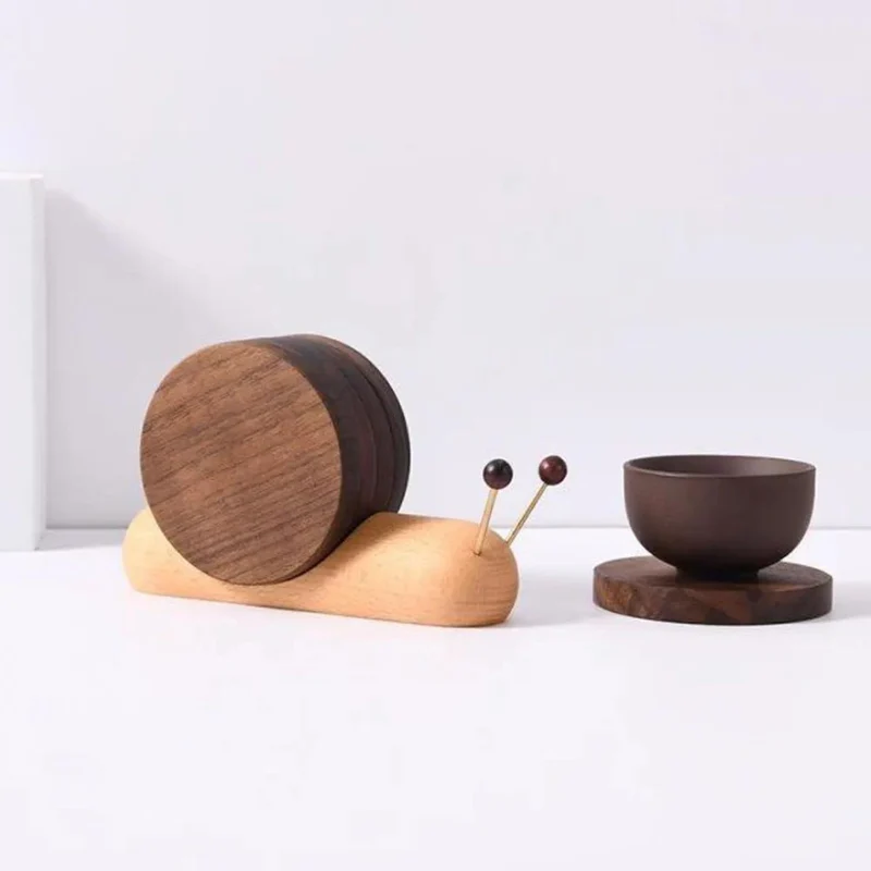 Elegant Scandinavian Walnut Coasters – Stylish & Durable Table Protection