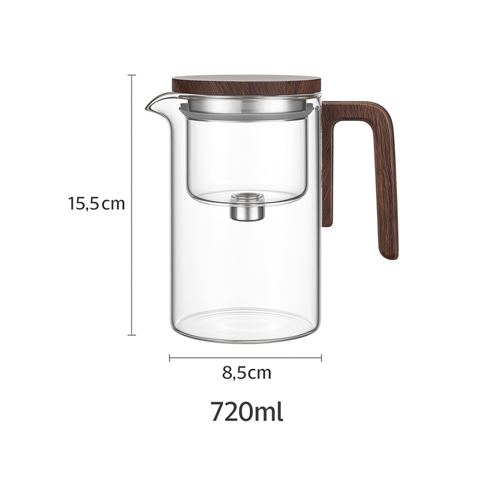 Clarity Glass Teapot with Built-in Infuser – Heat-Resistant Tea Brewer for Loose Leaf Teas