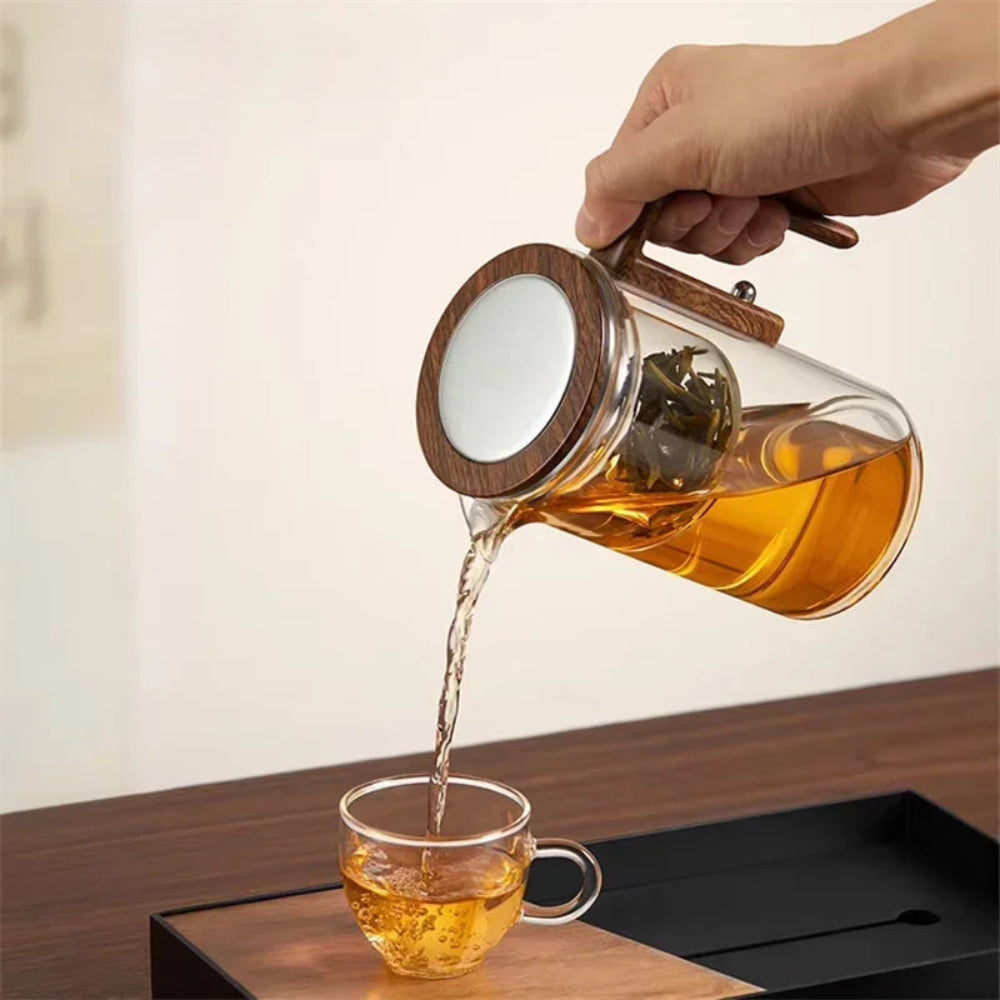 Clarity Glass Teapot with Built-in Infuser – Heat-Resistant Tea Brewer for Loose Leaf Teas