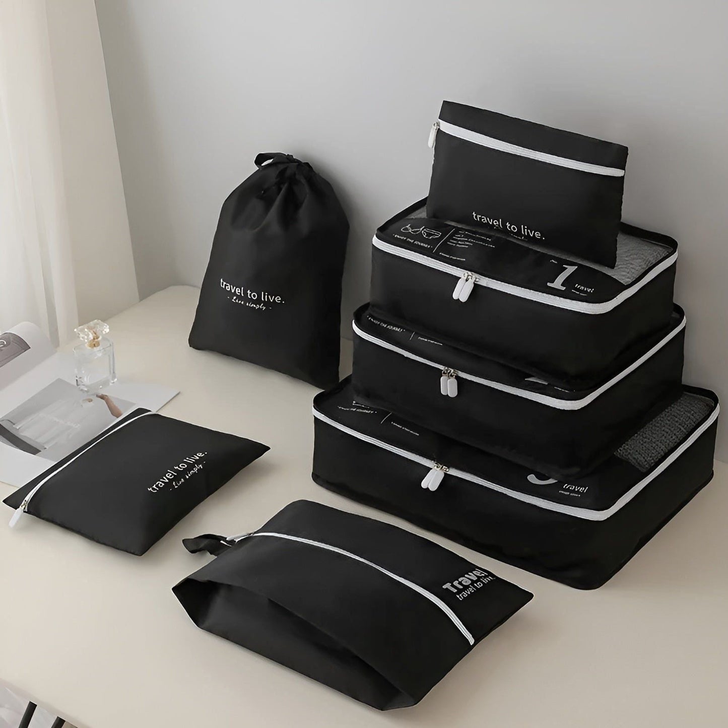 7-Piece Travel Packing Cube Set – Lightweight Compression Travel Organiser Bags for Suitcase & Luggage