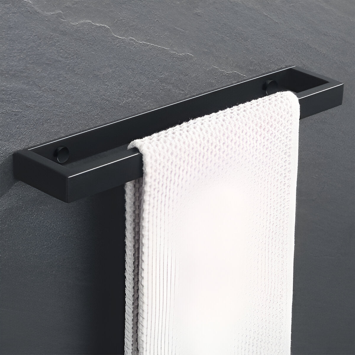 Uni-Black Stainless Steel Towel Rail – Matte Black Wall-Mounted Bathroom & Kitchen Holder