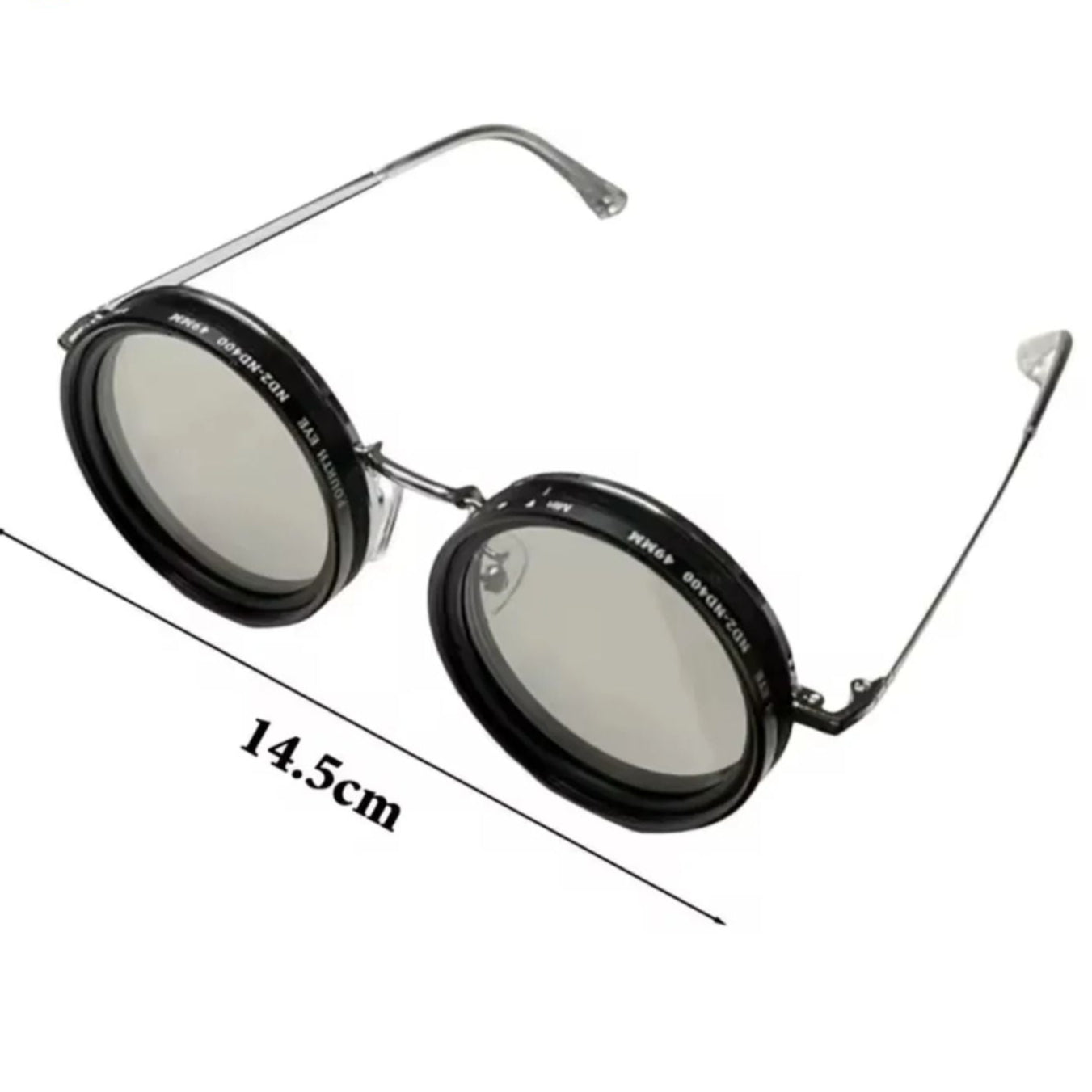 Unisex Round Polarised Sunglasses – Adjustable Light Reduction – Premium Metal Frame