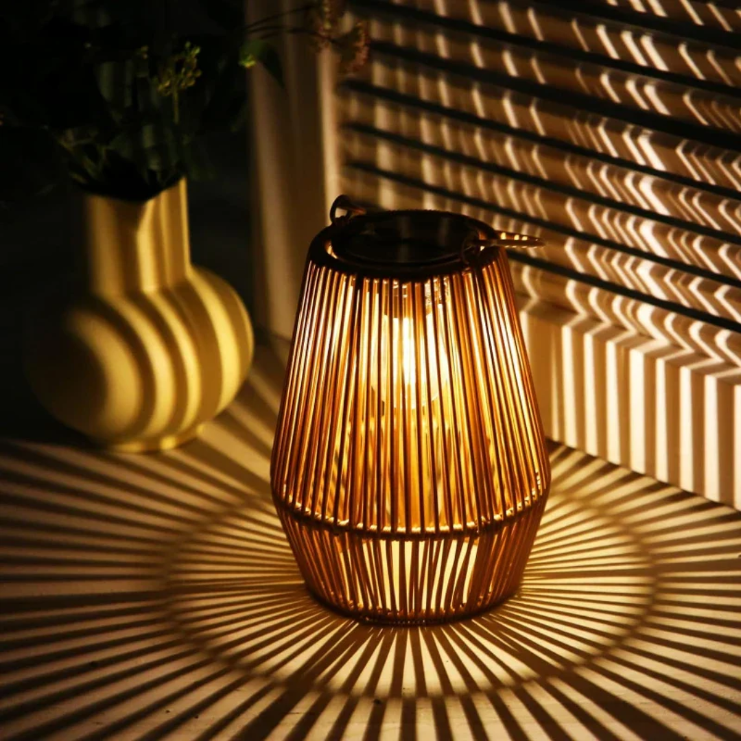 Handwoven Waterproof Solar Garden Lantern – Outdoor LED Rattan Light for Patio, Pathways & Balcony