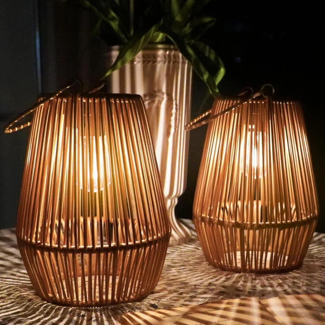 Handwoven Waterproof Solar Garden Lantern – Outdoor LED Rattan Light for Patio, Pathways & Balcony