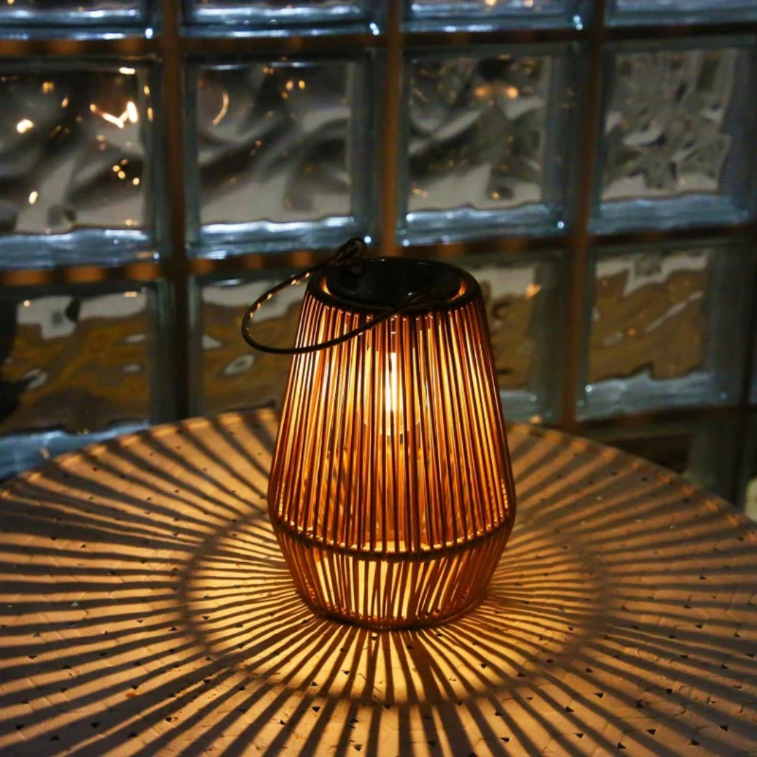 Handwoven Waterproof Solar Garden Lantern – Outdoor LED Rattan Light for Patio, Pathways & Balcony