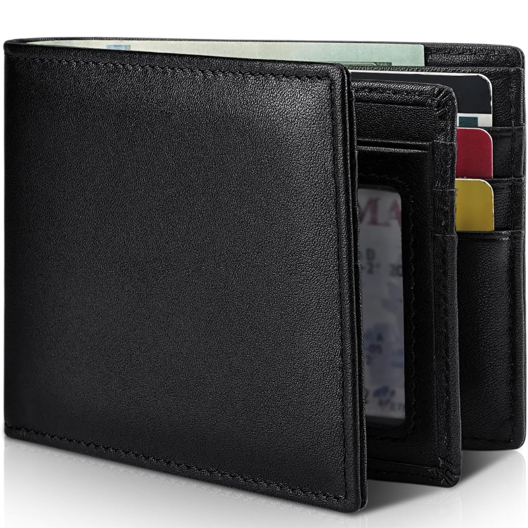 StitchCraft Men’s Bifold Genuine Leather RFID Wallet – Slim, Secure & Stylish
