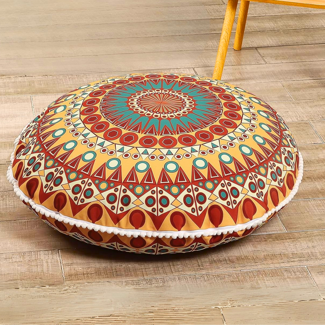 Large Round Meditation Cushion with Memory Foam – 81cm Yoga & Floor Support Pillow