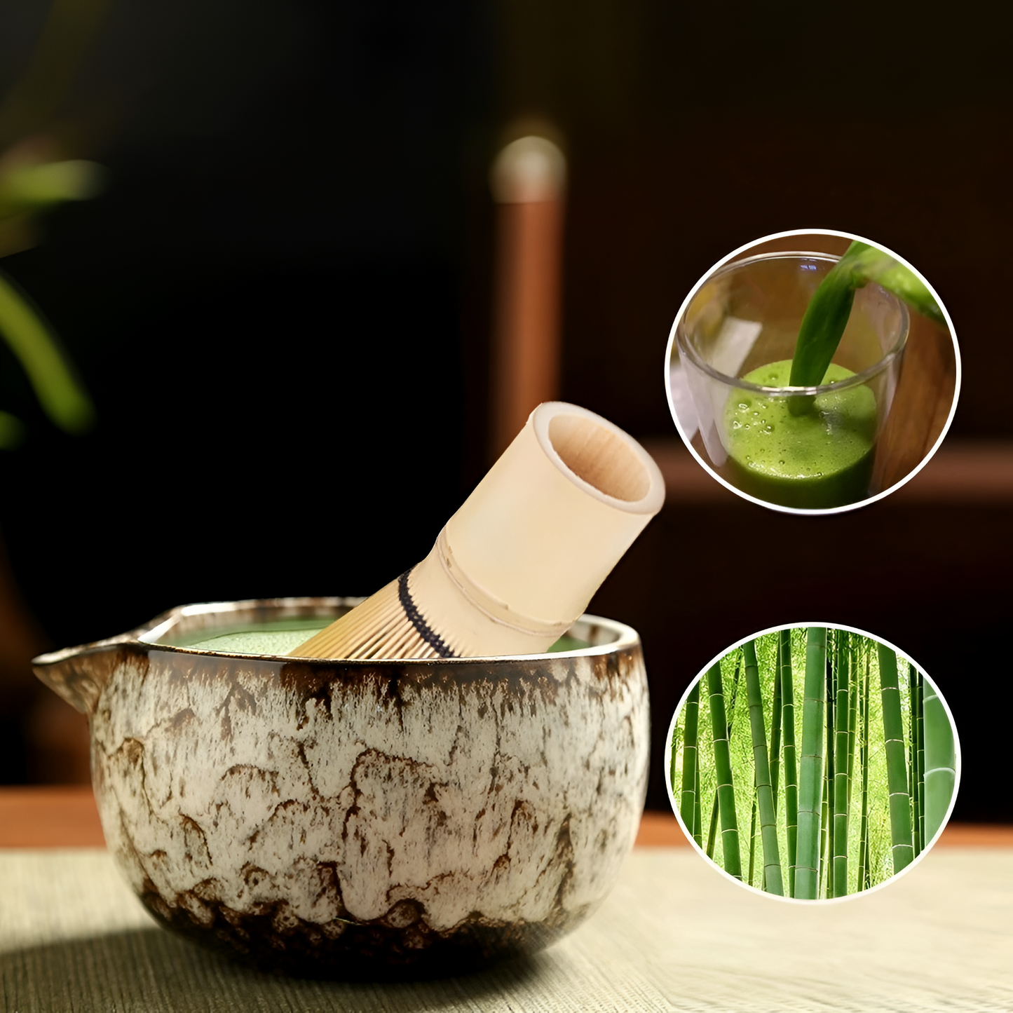 Traditional Matcha Tea Set – 6-Piece Authentic Japanese Matcha Kit – Premium Bamboo & Ceramic
