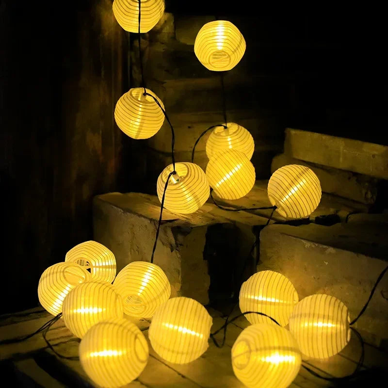 SunShade Solar Lantern String Lights – Weatherproof Outdoor LED Decoration