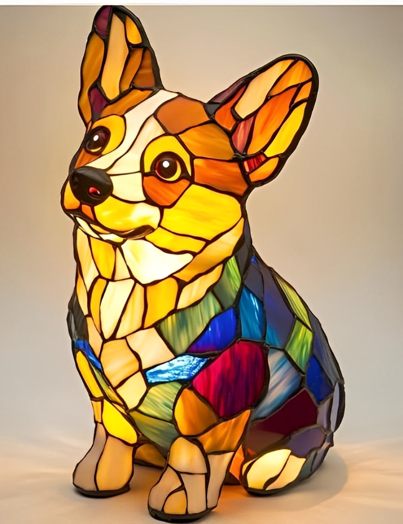 GlowPaw Dog Tribute Lamp – Handmade Acrylic Night Light for Dog Lovers (USB Powered)