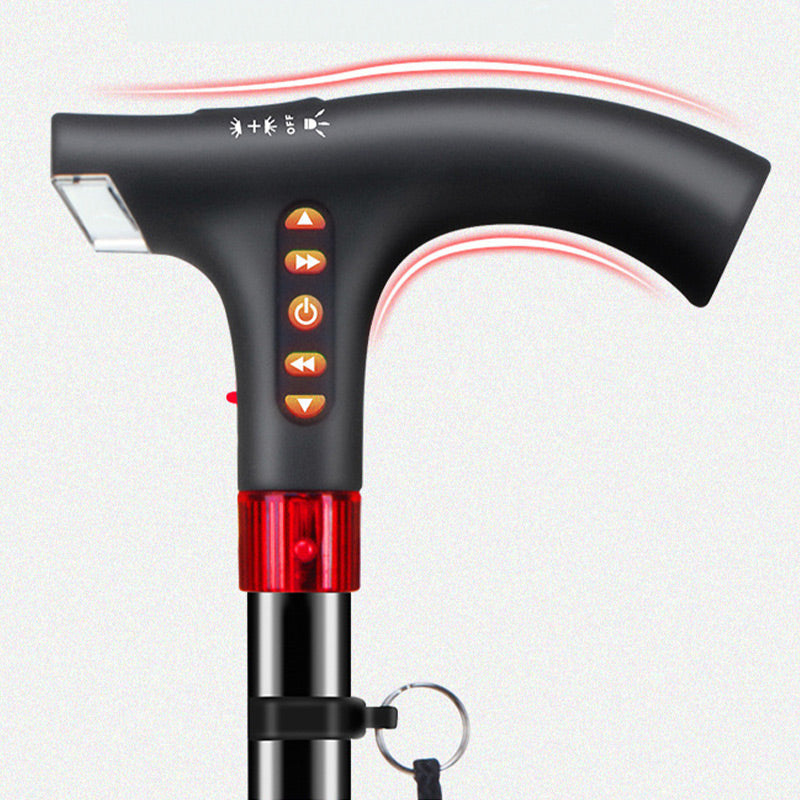 Smart Walking Stick for Seniors with LED Light, Radio & Emergency Alarm – Adjustable & Lightweight