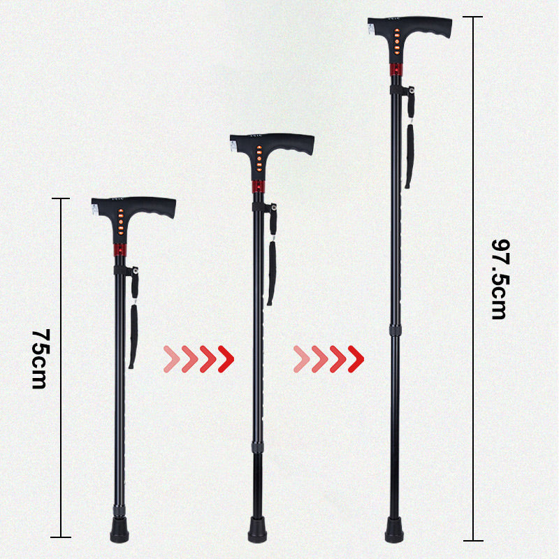 Smart Walking Stick for Seniors with LED Light, Radio & Emergency Alarm – Adjustable & Lightweight