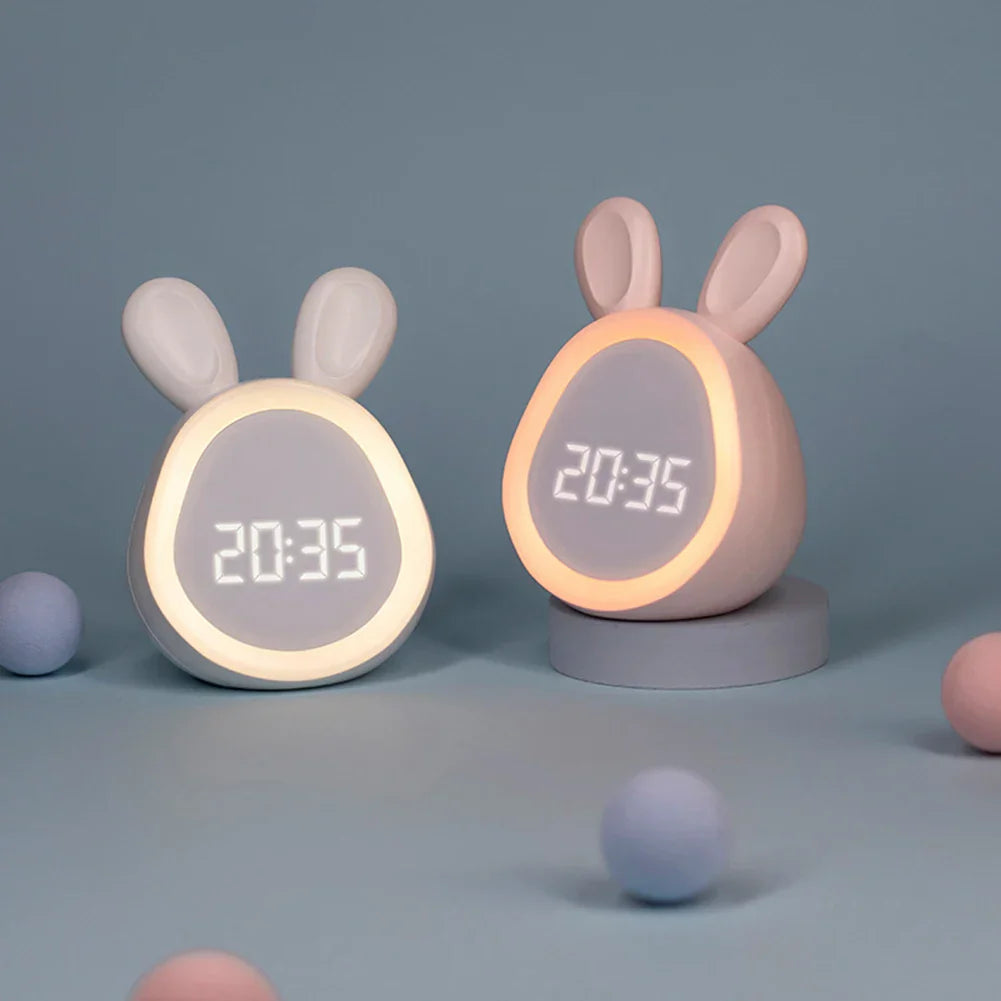 GlowBunny – Cute Kids Alarm Clock with Night Light & Adjustable Brightness