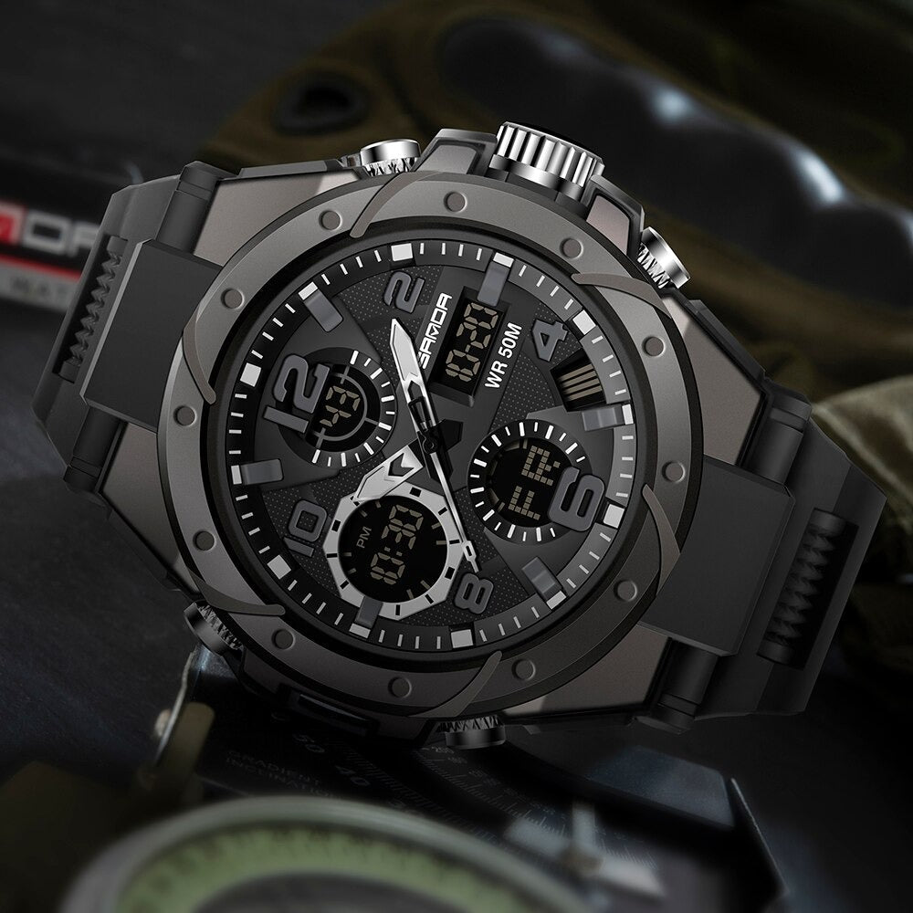 TitanGuard Military Men's Watch – Rugged Multifunctional Analog & Digital Timepiece