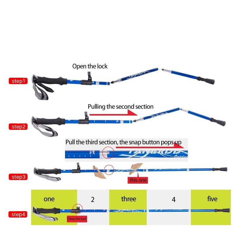 Adjustable Telescopic Hiking Poles – Lightweight & Durable Trekking Sticks for Outdoor Adventures