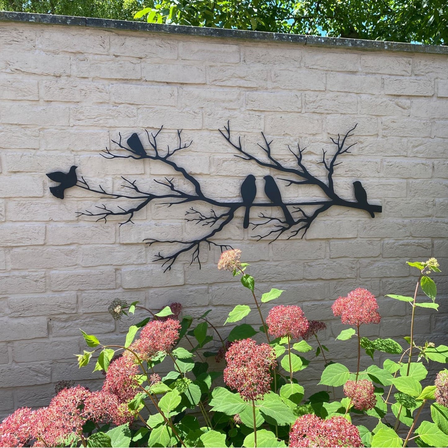 Modern Metal Wall Art – NatureCraft Bird Design – Black Geometric Wall Decoration