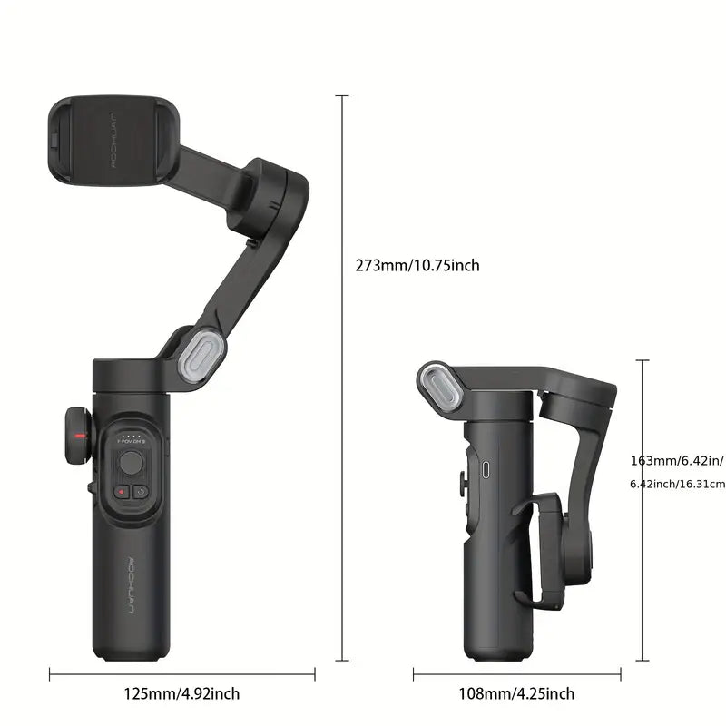 SmartPro Smartphone Gimbal Stabiliser – Foldable 3-Axis Handheld Stabiliser for iPhone & Android
