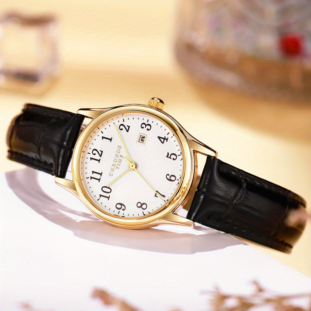 Elegant Women’s Watch – Quartz Wristwatch with Faux Leather Strap | Perfect Gift for Her