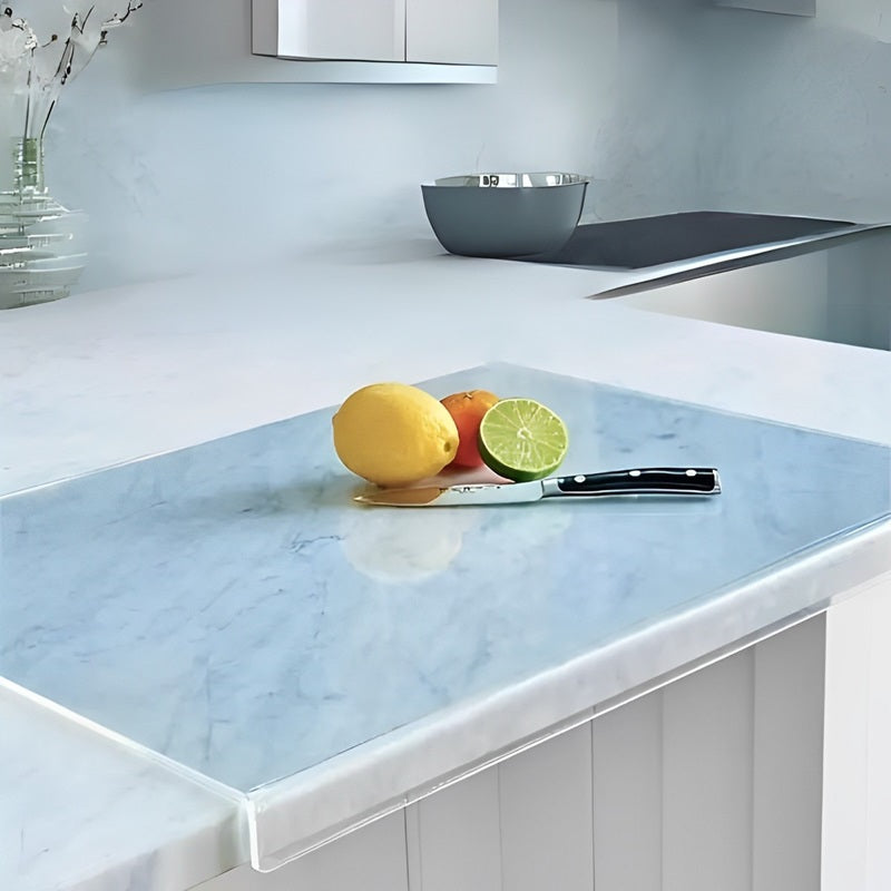 Clear Cutting Board with Counter Lip | Transparent Acrylic Kitchen Board