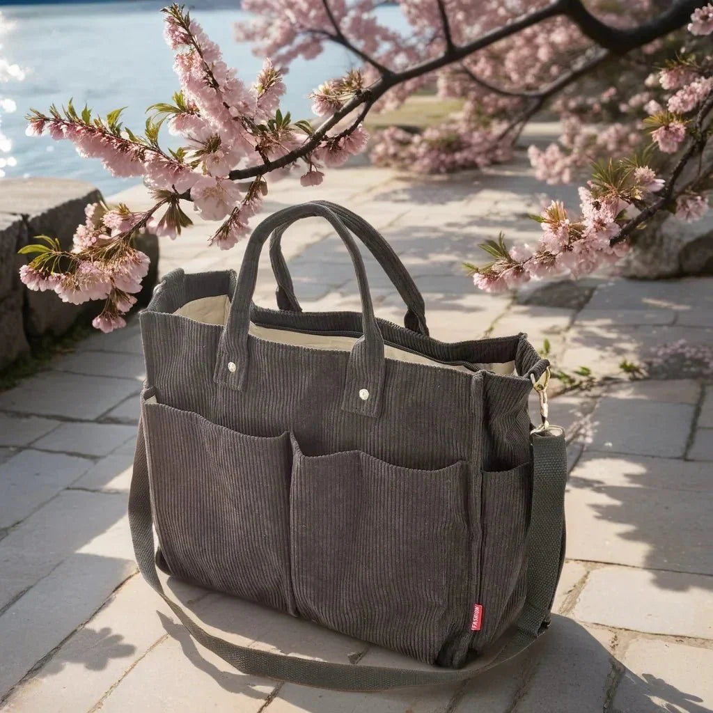 CordoTote – Classic Corduroy Shoulder Bag for Everyday Use