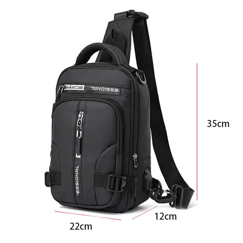 Waterproof Oxford Crossbody Bag, Anti-Theft Sling Bag, USB Charging & Multi-Pocket Design