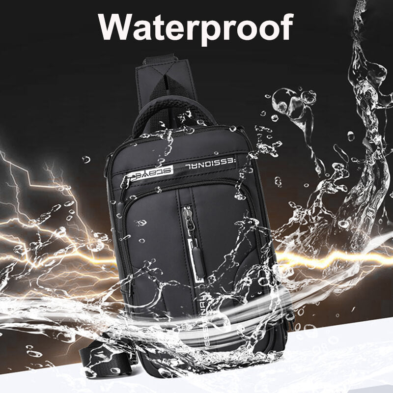 Waterproof Oxford Crossbody Bag, Anti-Theft Sling Bag, USB Charging & Multi-Pocket Design