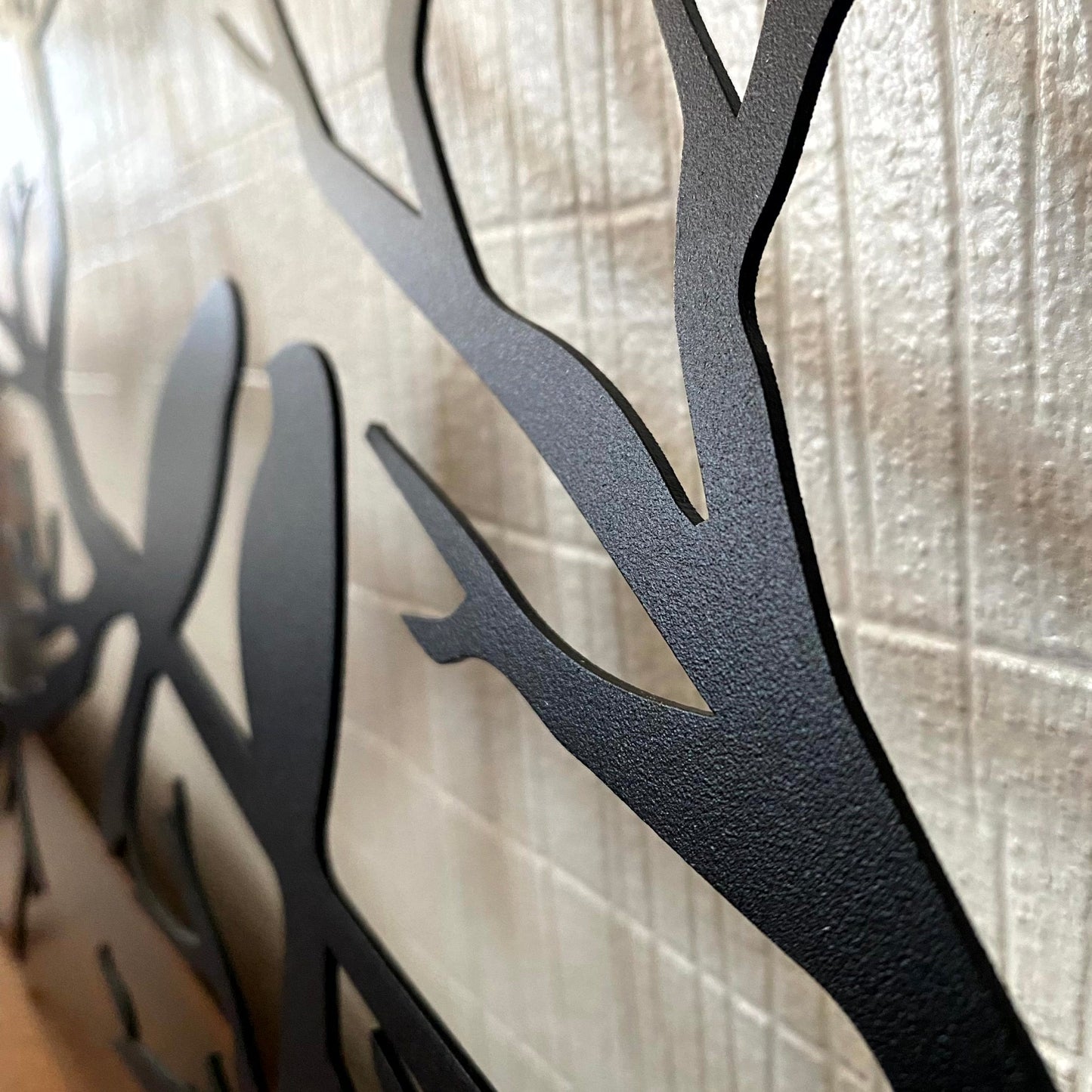 Modern Metal Wall Art – NatureCraft Bird Design – Black Geometric Wall Decoration