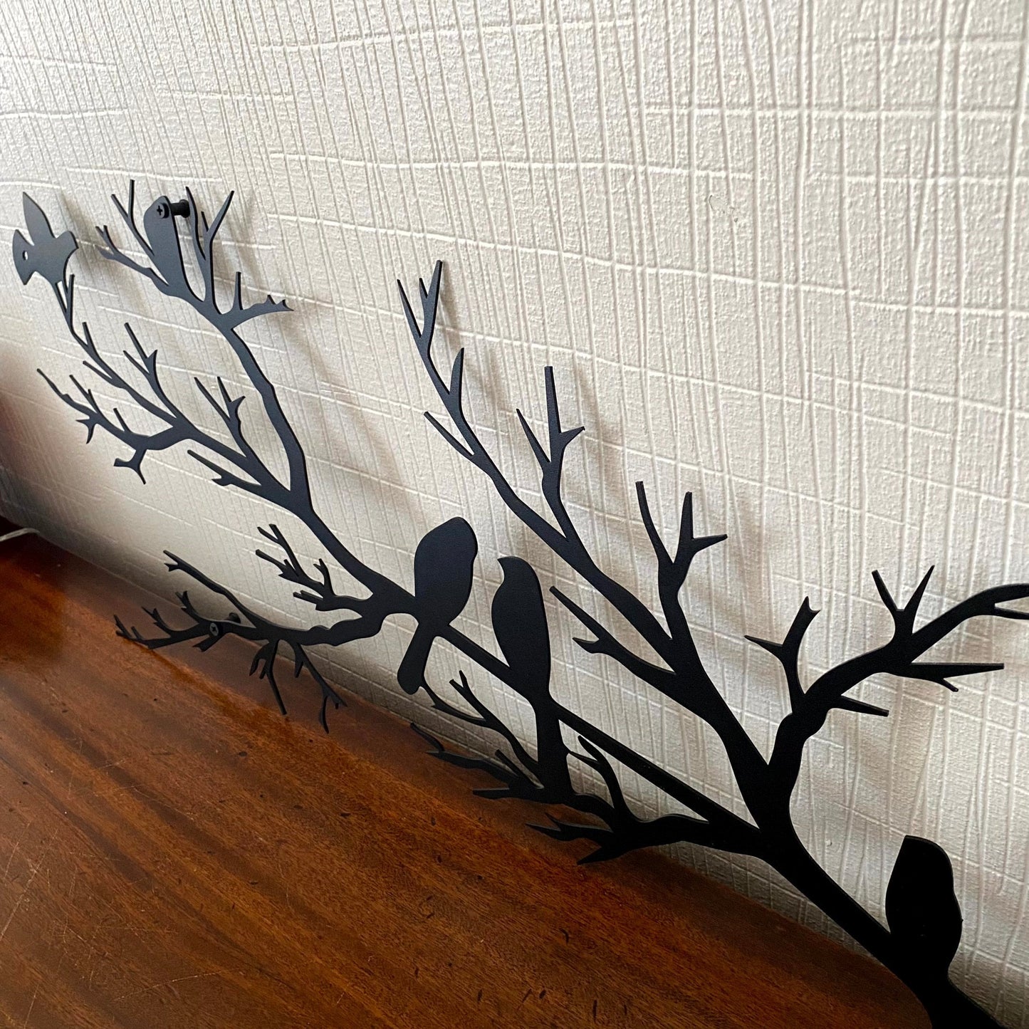 Modern Metal Wall Art – NatureCraft Bird Design – Black Geometric Wall Decoration