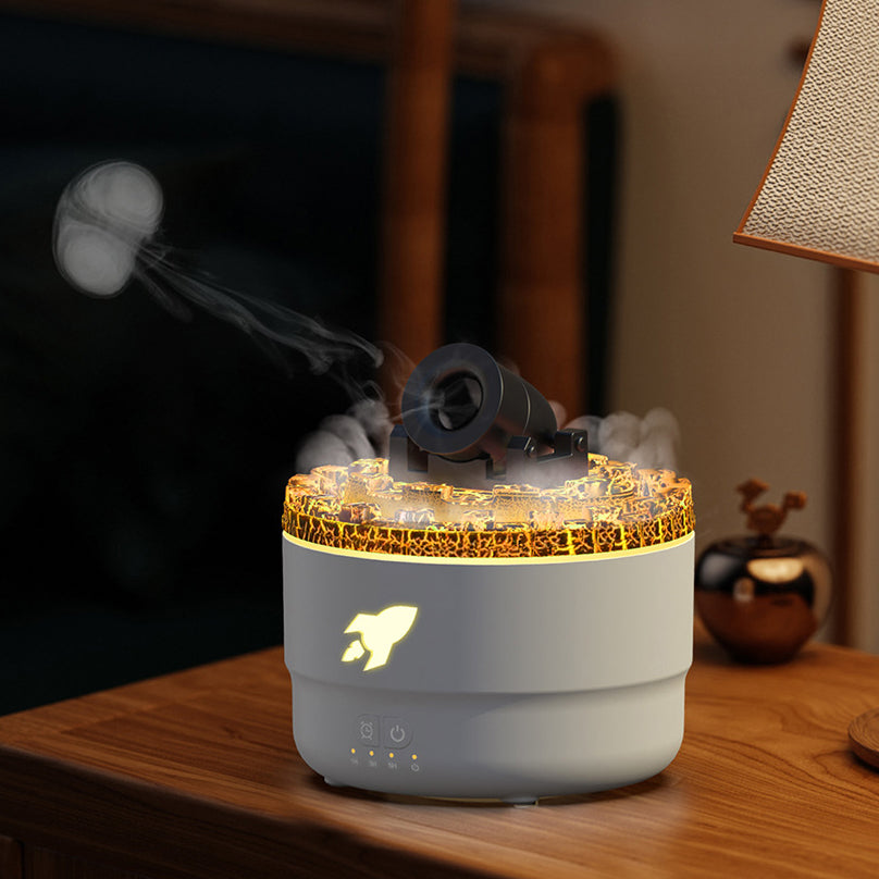 MistLava | Cannon Humidifier & Aroma Diffuser with Water Mist, Lava Effect & Night Light
