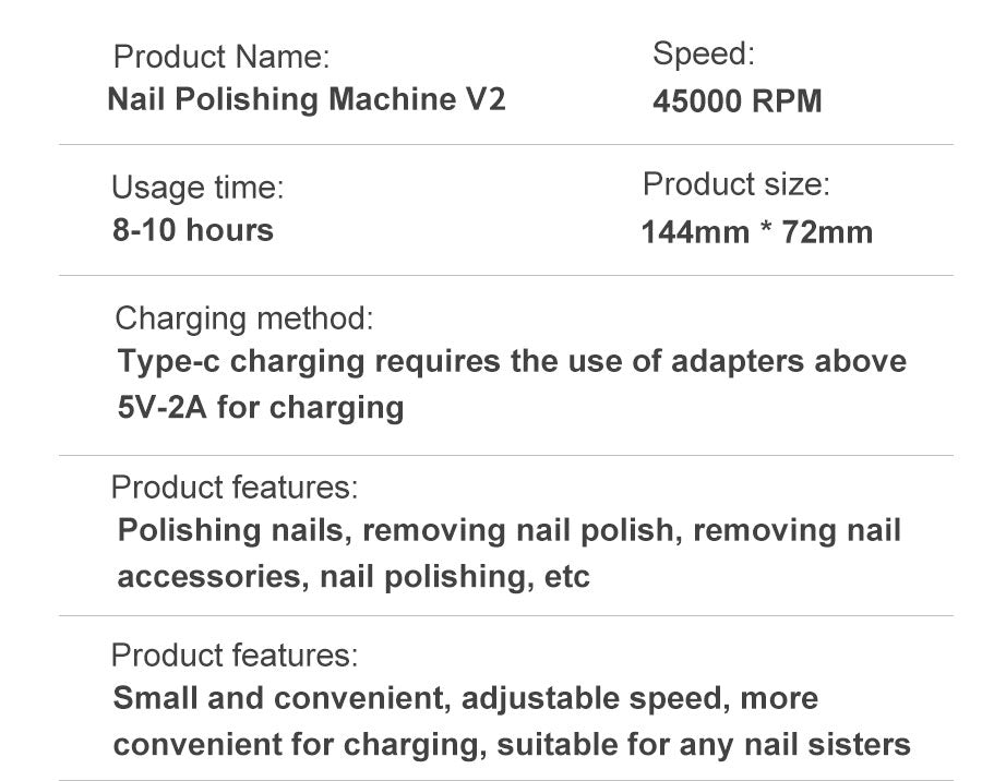 ProNail 45000RPM Electric Nail File – Portable Rechargeable E-File for Manicure & Acrylic Nails | Low Noise