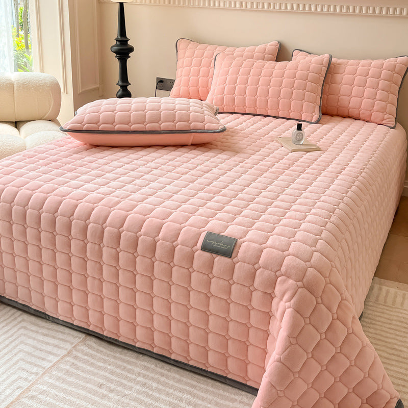 Modern Soft Throw Blanket with Square Texture – Stylish Fluffy Bed & Sofa Cover