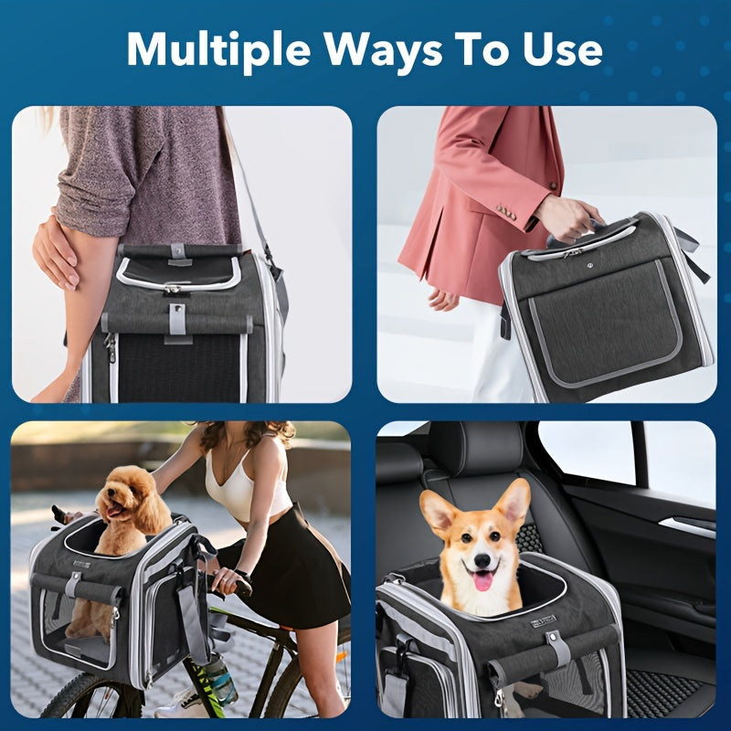 Expandable Pet Bike Basket – Comfortable & Safe Bicycle Carrier for Small Dogs and Cats