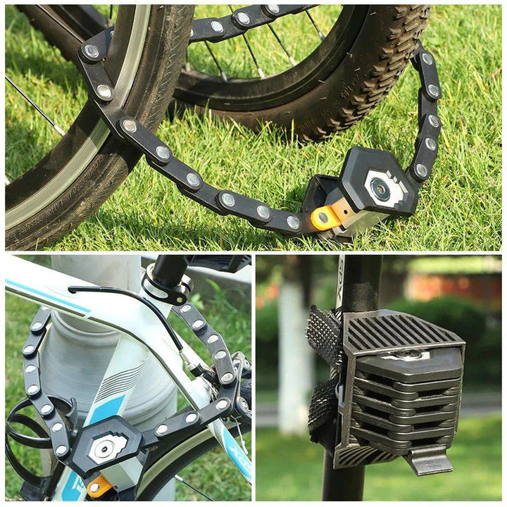 SafeRide Foldable Heavy-Duty Anti-Theft Bike Lock – Ultra Strong Security Chain