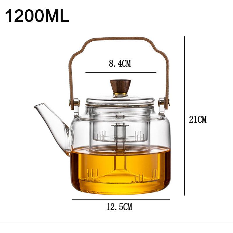 Serenya – Smoked Glass & Wood Tea Infuser | Elegant Teaware for Loose Leaf Brewing