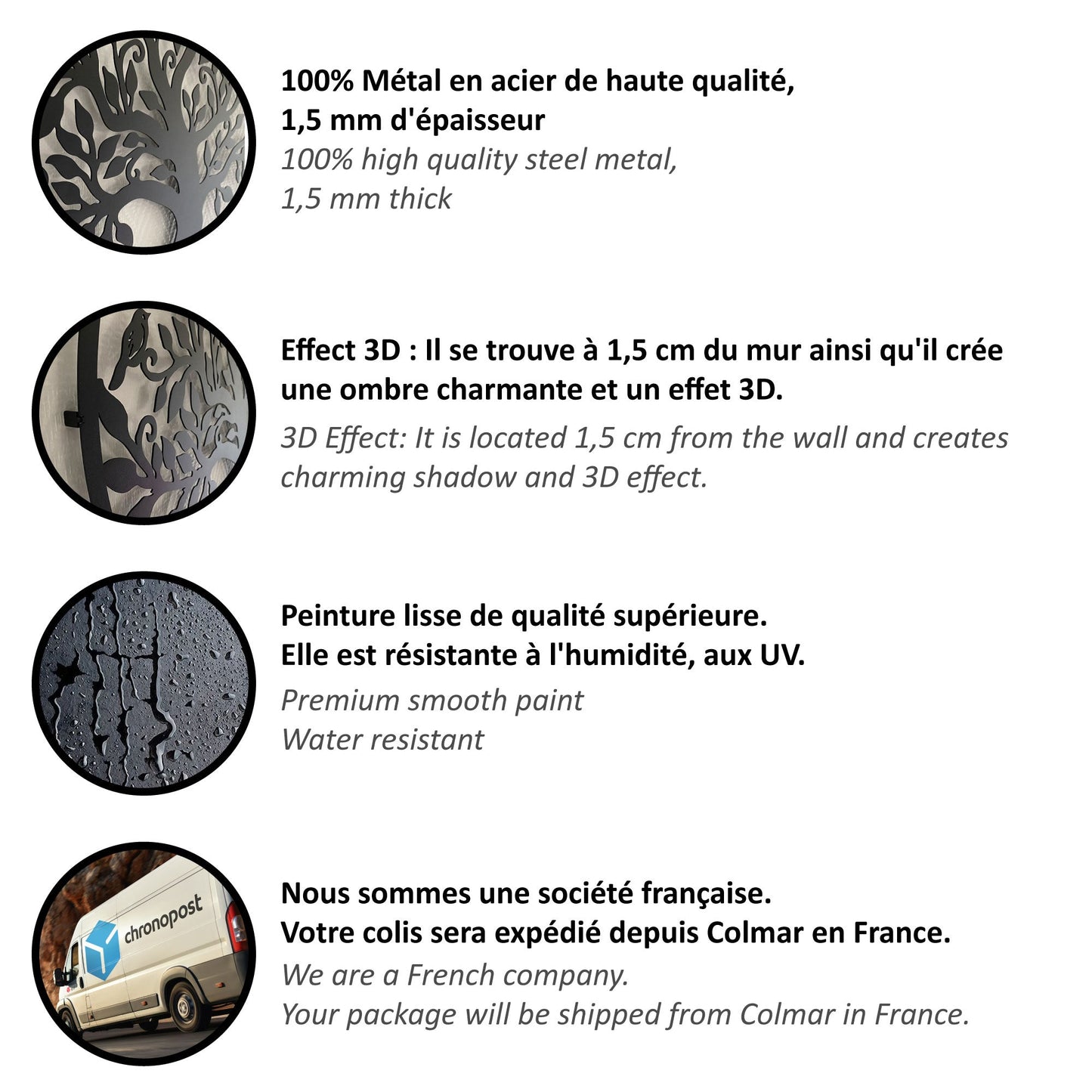 Modern Metal Wall Art – NatureCraft Bird Design – Black Geometric Wall Decoration