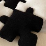 PuzzleComfort – Luxury Plush Cushion with Whimsical Puzzle Design