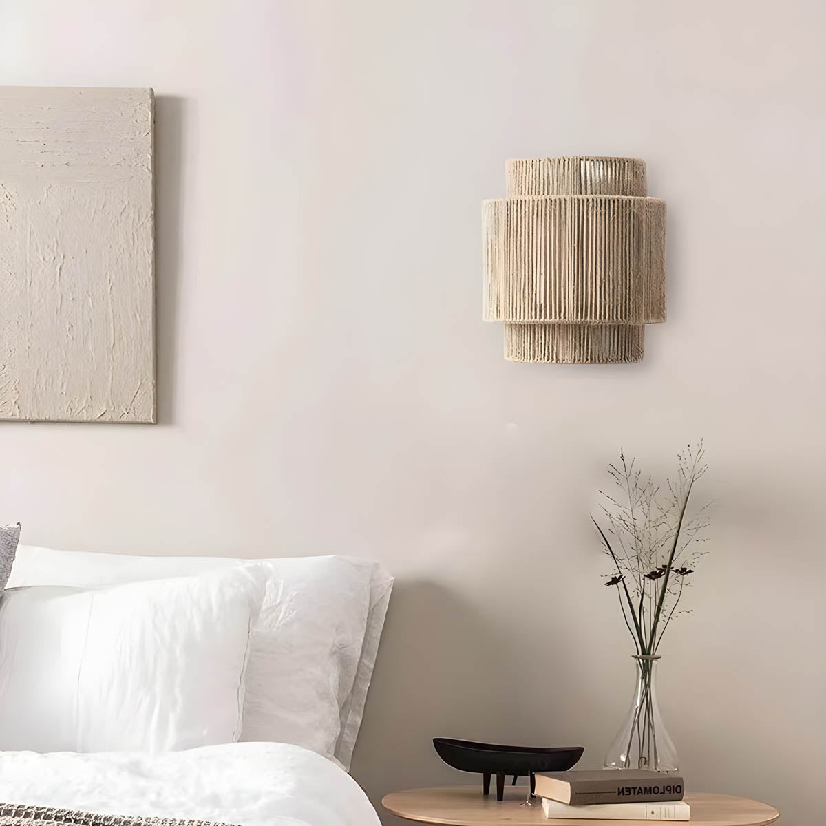 Japanese-Inspired Minimalist LED Wall Light – Natural Rope Design & Warm Ambient Lighting